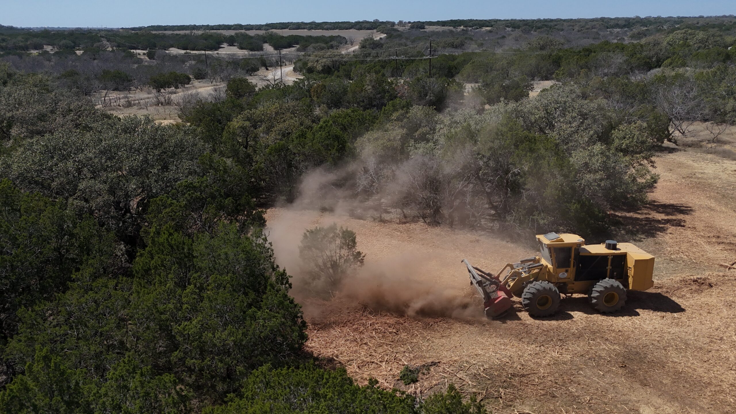 Cedar Eater mulching Cedar in Brown County TX.