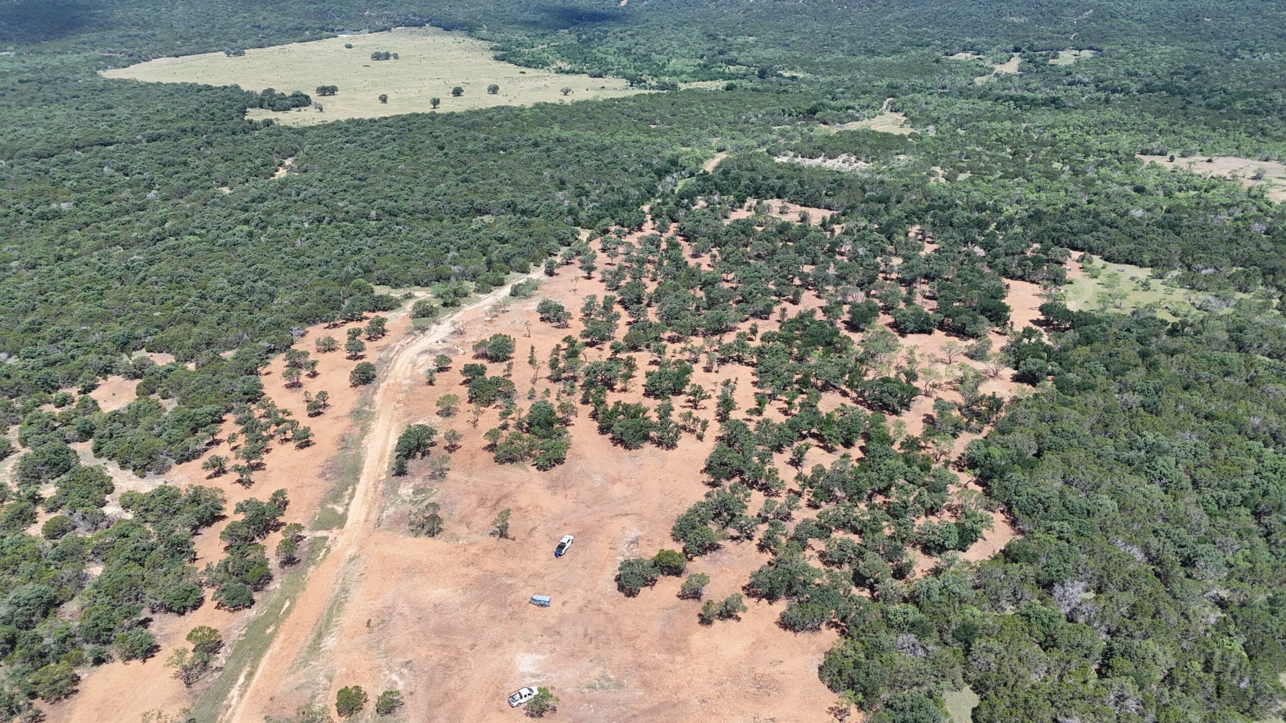 Land clearing with Cedar Eater forestry mulcher in Palo Pinto County TX.
