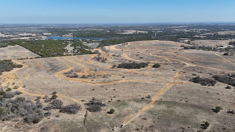 Hico property after mulching grubbed vegetation